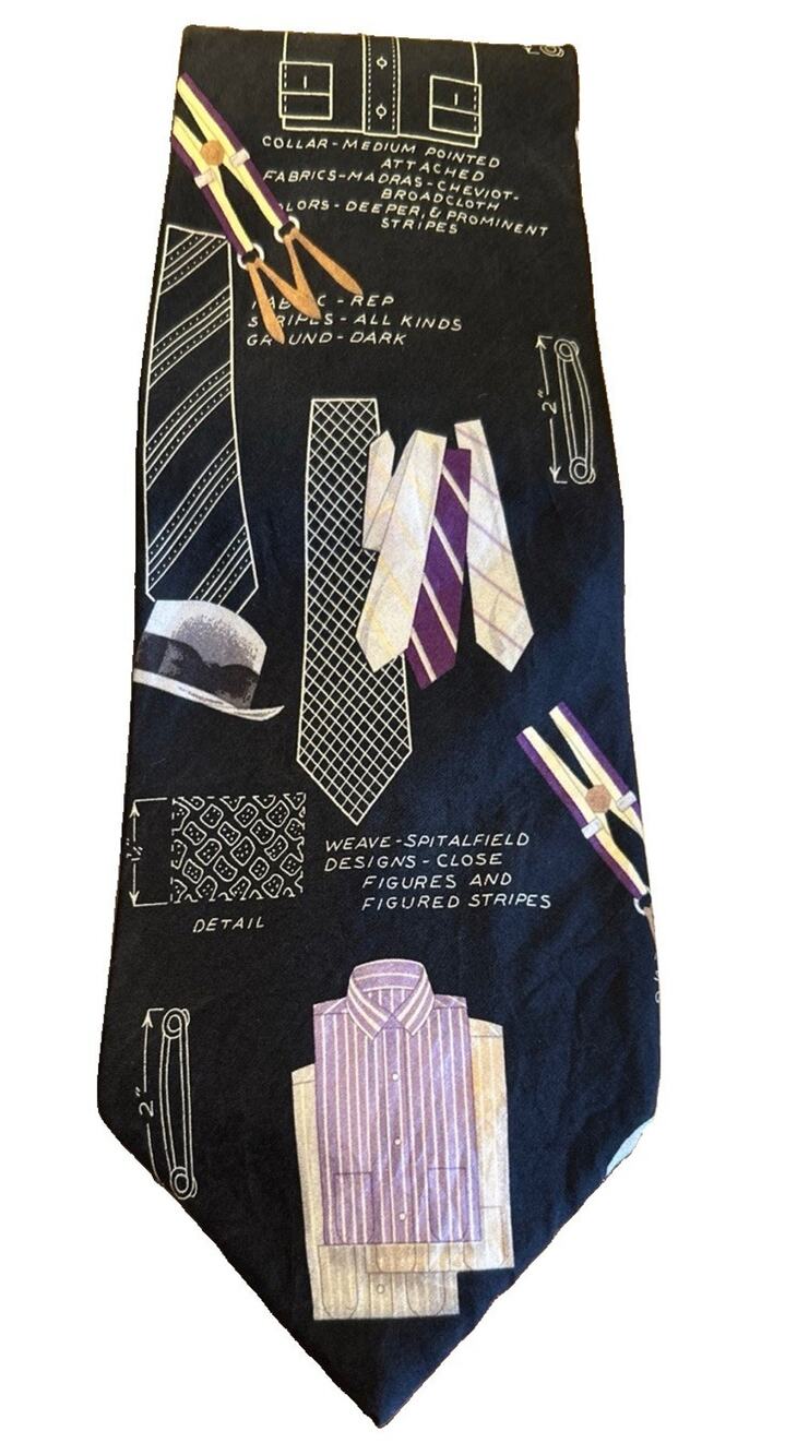 Vtg 90s Polo Ralph Lauren Mens Tie Accessories Blueprint 4” Silk Limited Edition
